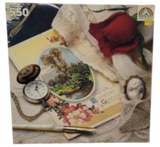 550 Piece Jigsaw Puzzle - Birthday Greetings (Pocket Watch &amp; Rose) Rando... - £7.60 GBP