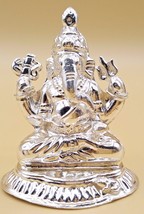 Diwali Spacial Ganesh Statue Ganesha Indian Festival Pooja Silver Sculpture - £77.30 GBP