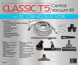 CENTRAL VAC KIT-TITAN T5,CLASSIC,30FT LOW VOLTAGE W/DELUXE TOOL KIT - $178.19