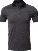 Men&#39;s Classic Heathered Polo Shirt with Contrast Collar - $18.44