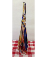 Romania Decorative Art  12 Inch Tall Twisted Blown Hand Crafted Glass - $11.77