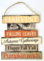 Harvest Sign Give Thanks Autumn Happy Fall Y&#39;all Pumpkin Patch Thanksgiving  - £14.53 GBP