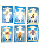 Lot 6 Christian Symbols Faith Pins Angel Wings Cross Rainbow Religious A... - $27.22 CAD