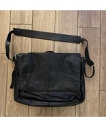 Vintage COACH Black Leather Legacy Flap Briefcase Messenger Laptop Bag - $183.37 CAD