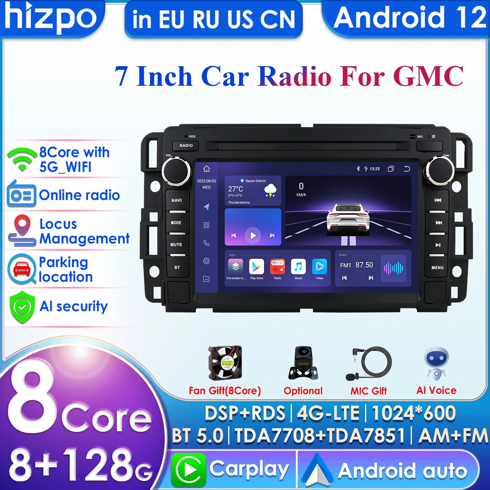 7&#39;&#39;7862 8+128 DSP Android Car Radio for Chevrolet Silverado Impala Traverse - £129.89 GBP+