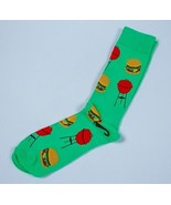 NOVELTY FASHION SOCKS MEN SHOE SZ 6-12 SIZE 10-13 GREEN HAMBURGER BBQ GR... - $6.47 CAD