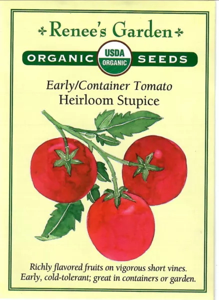 Tomato Container Heirloom Stupice Organic Vegetable Seeds Fresh Garden - £10.14 GBP