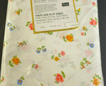 Vintage NEW Sears Cotton Blend Floral Twin Muslin Flat Sheet  66&quot; x 96&quot; - $14.95