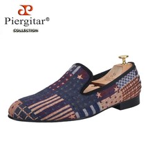 American Flag Print  Men&#39;s Loafer Slippers For Party And Banquet Red Outsole Men - £153.08 GBP