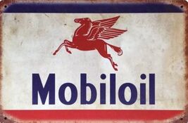 Mobil Exxon Retro Vintage Gas Gasoline Oil Tin Sign 8x12 inches Station V - $34.91 CAD