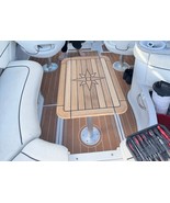 Boat Rectangular Teak Table Top 20.0x29.5 Inch Star Inlay Round Corner M... - $402.00+