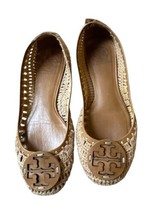 Tory Burch Tan Reva Crochet and Leather Flats Size 7 - $42.00