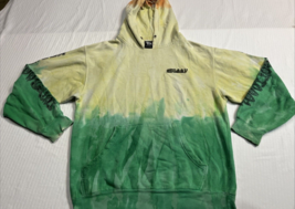 Stussy Hoodie Mens Medium Vintage Y2K Green Yellow Pullover Streetwear M... - $37.11