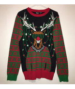 Mad Engine Men’s Small Light-up UGLY-CHRISTMAS Reindeer Sweater Small - $34.94 CAD