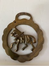 Antique Horse Brass Harness Medallion of a Walking Draft Horse Cottagecore - £11.43 GBP
