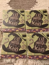 Eat Drink And Be Scary Set Of 4 Coasters - $21.78