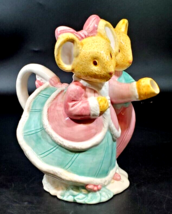 MR. and Mrs. Mouse Dancing TEAPOT, Pink, Light Blue or Green, Stands 8&quot; ... - $44.54