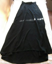 NWT Kay Unger New York Black Crepe Knit Satin Long Full Skirt  Misses Size 4 - £58.40 GBP