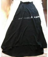 NWT Kay Unger New York Black Crepe Knit Satin Long Full Skirt  Misses Si... - £59.27 GBP