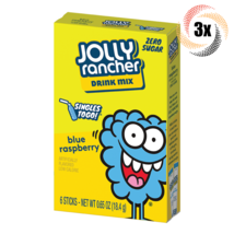 3x Packs Jolly Rancher Blue Raspberry Drink Mix Singles | 6 Sticks Each | .65oz - £9.00 GBP