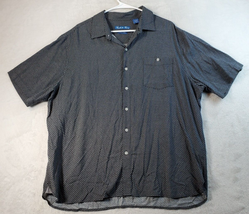 Batik Bay Shirt Mens XL Black White Geo Print Short Sleeve Collared Button Down - £8.95 GBP