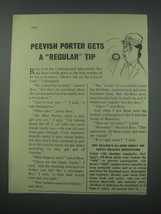 1954 Kellogg's All-Bran Cereal Ad - Peevish porter gets a regular tip - $18.49