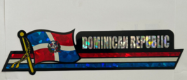 Dominican Republic Flag Reflective Sticker Coated Finish Side-Kick Decal... - $2.99