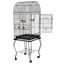 Powder Coated Budgie Conure 63&#39;&#39; Rolling Bird Cage Lovebird Pet W/Stand ... - $119.99