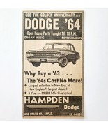 1963 Hampden Dodge Dealership Springfield Advertisement Massachusetts DWJJ5 - $28.07 CAD