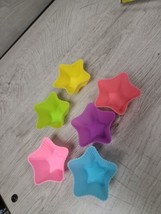 Silicone Muffin Cups Baking Molds Reusable Cupcake Liners Nonstick 6 Pcs Stars - £2.99 GBP