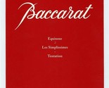 Baccarat Equinox Les Simplissimes Tentation Brochure  - £22.29 GBP