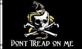 3&#39;x5&#39; &quot;Don&#39;t Tread On Me&quot; Pirate Flag, Jolly Roger, Skull, Gadsden - £3.83 GBP