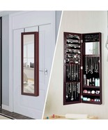 2-in-1 Dark Brown Wall or Door Mounted Jewelry Organizer Full Length Mirror - $5,383.83 MXN