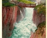 Vtg Postcard Switzerland - Goescheneralp- Wasserfall Waterfall w Foot Br... - $3.91
