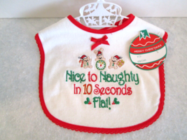 Baby Bib Infant Toddler Nice To Naughty In 10 Seconds Flat! Terrycloth New - £5.38 GBP