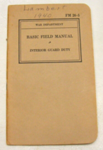 Vintage 1940 WW2 Era FM 26-5 Interior Guard Duty War Dept. 3-d - $896.19 MXN