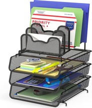 Stackable Desk File Document Letter Tray With 5 Compartments Step File, ... - £28.26 GBP