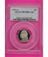 2003 S PR 70 Thomas Jefferson Nickel PCGS Certified Graded Authentic Sla... - $470.40 MXN