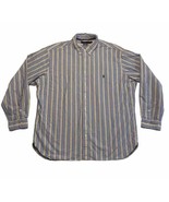 Vintage Ralph Lauren Dress Shirt 2X Big Button Down Blue Stripes 90s Y2K - £19.02 GBP