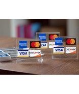 6 Set Acrylic Countertop Accept Credit Card Register Sign Visa Mastercar... - £12.86 GBP