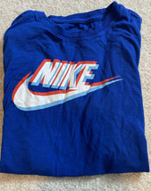 NIKE Boys Short Sleeve Blue Logo Tee Shirt Size Extra Large XL - $14.84