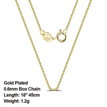 ORSA JEWELS Italian 925 Silver Box Chain Necklace Rose Gold/Gold Plated Silver N - £14.30 GBP