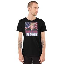 Hold on I&#39;m Comin&#39; Trump 2024 T-Shirt- Men&#39;s Black - $27.43