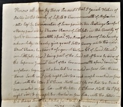 1793 antique DEED hollis york me Josiah WATERS boston Eb CLEAVES little ... - £113.06 GBP