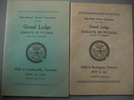 .  Grand Lodge of Knights of Pythias of Vermont, Sixty-Second Annual Con... - $15.00