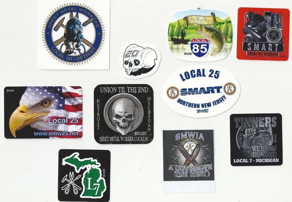 Sheet Metal Workers SMW Local UNION LU Sticker Lot - $24.99