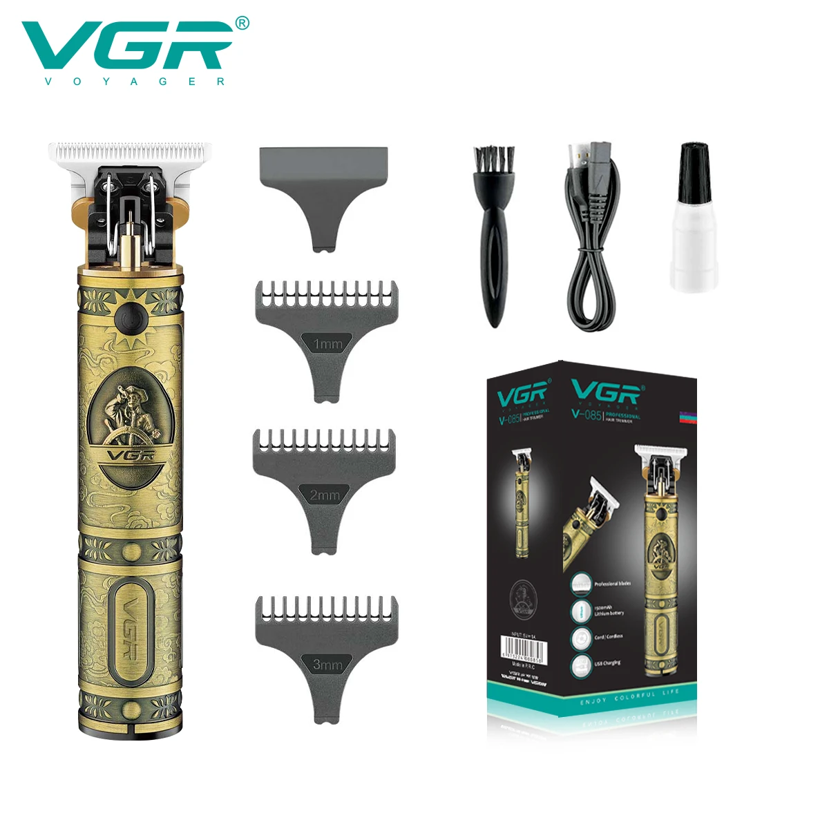 VGR T9 Hair Clipper Rechargeable Hair Trimmer Cordless Hair Cutting Machine - £27.83 GBP+