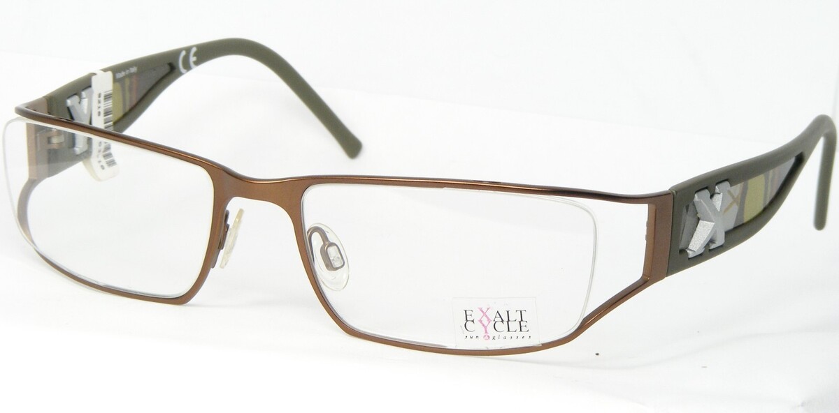 Exalt Cycle EXPRESS Col.4 Marron Lunettes Métal Cadre 53-18-130mm Italie - $135.61