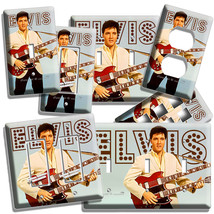 Elvis Presley Playing Twin Neck Guitar Light Switch Plates Outlet Room Art Decor - £9.10 GBP+