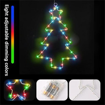 Wrought Iron Christmas Tree Shaped Lantern Festival LED Christmas Garland String - £11.47 GBP
